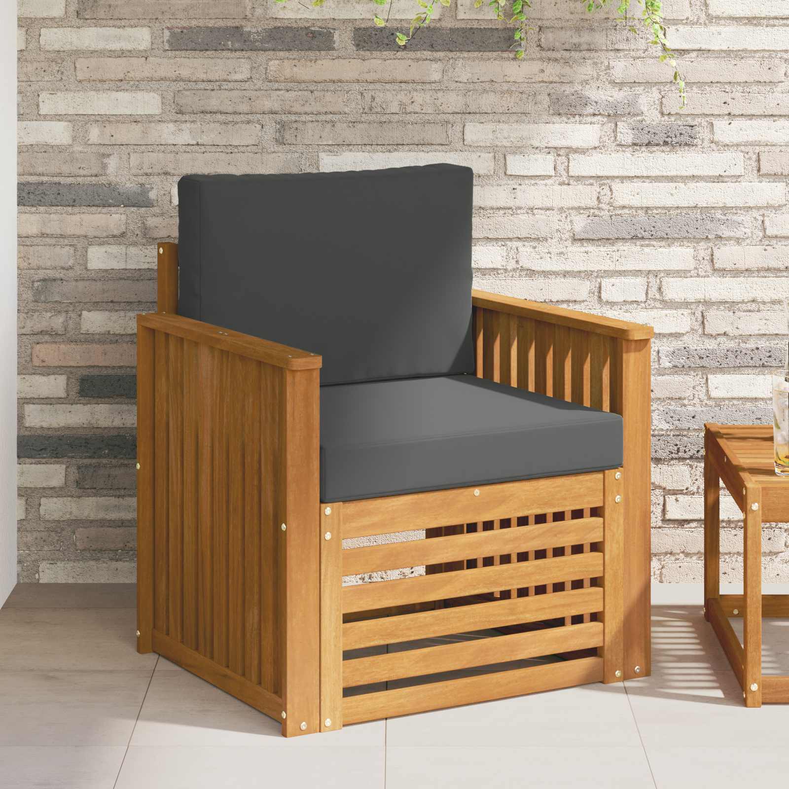 Tuinbank Massief Acaciahout en Polyester Naturel