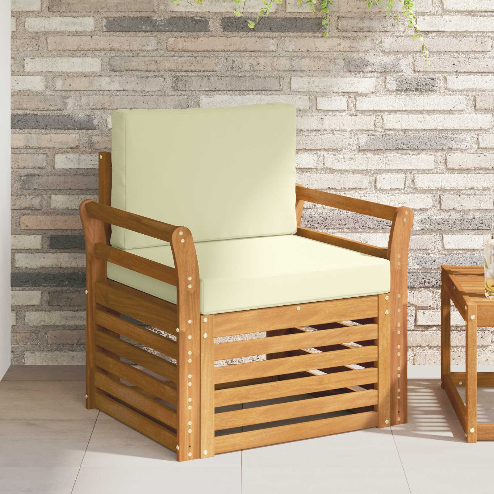 Tuinbank Massief Acaciahout en Polyester Naturel