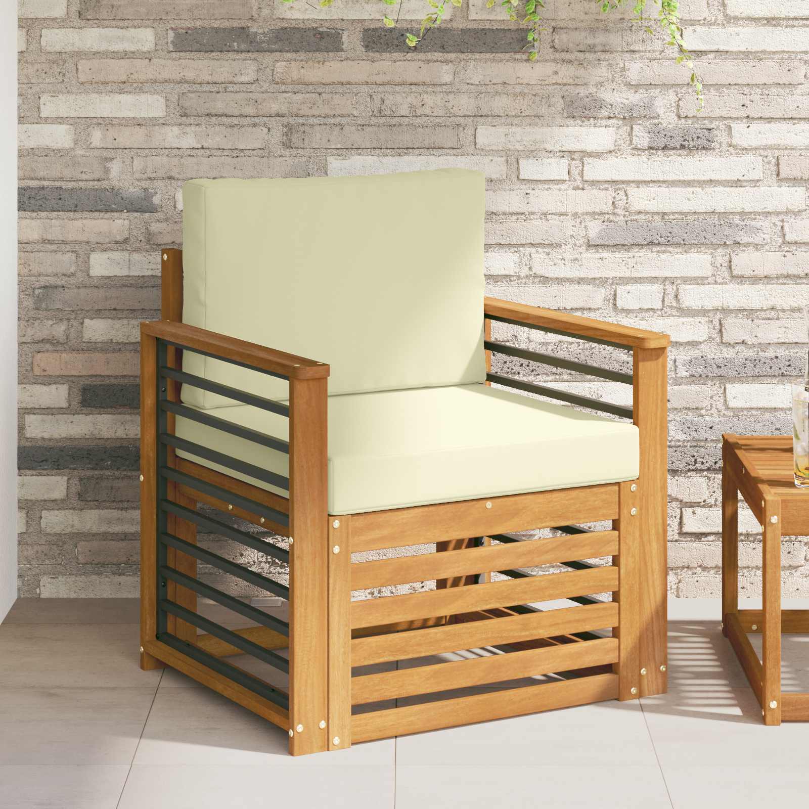 Tuinbank Massief Acaciahout en Polyester Naturel