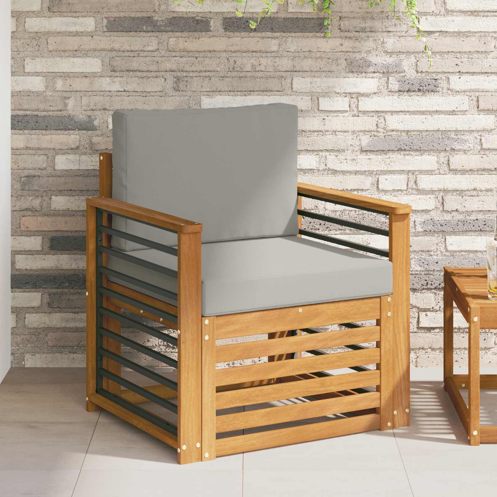 Tuinbank Massief Acaciahout en Polyester Naturel