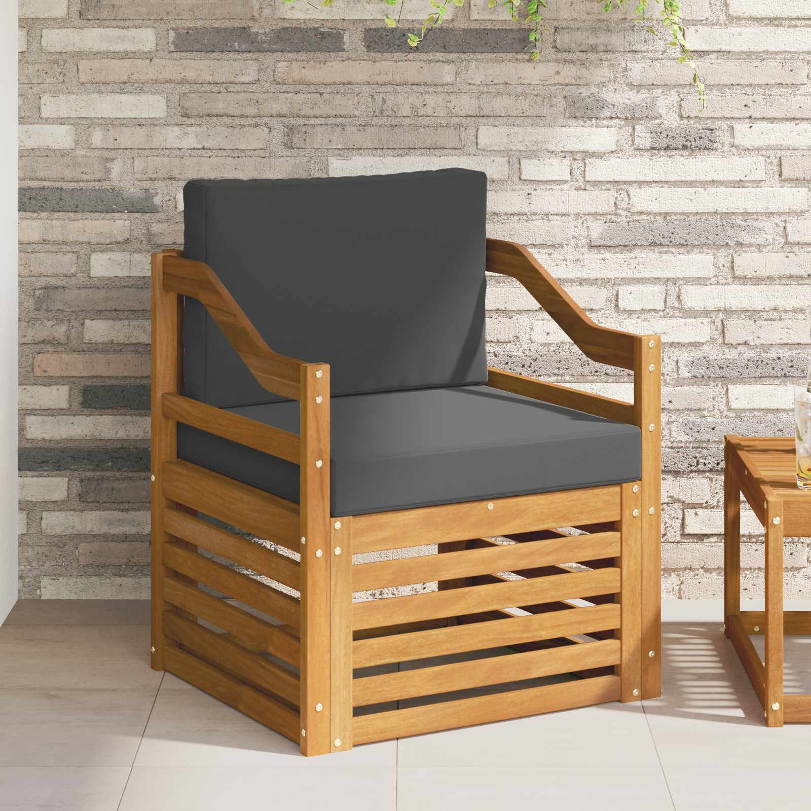 Tuinbank Massief Acaciahout en Polyester Naturel