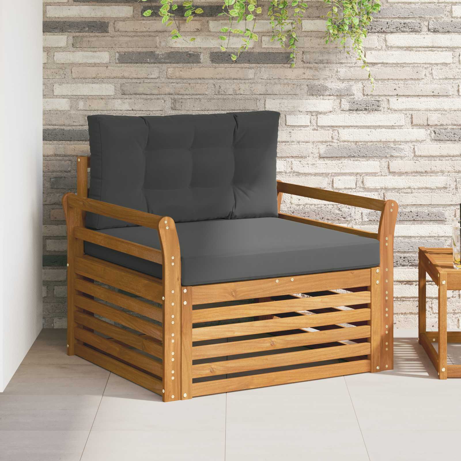 Tuinbank Massief Acaciahout en Polyester – afbeelding 1