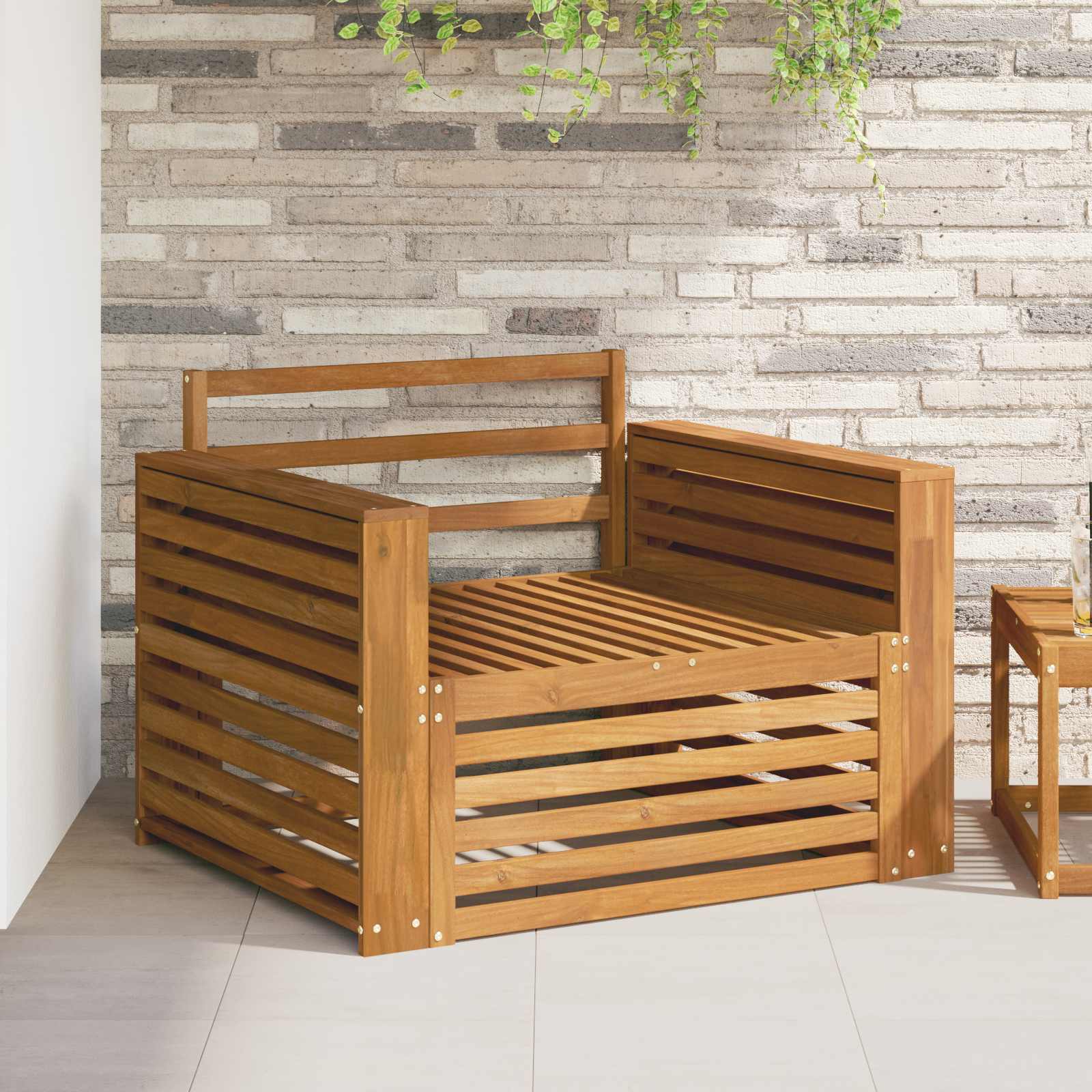 2 Stuk Tuinbank Naturel – afbeelding 1