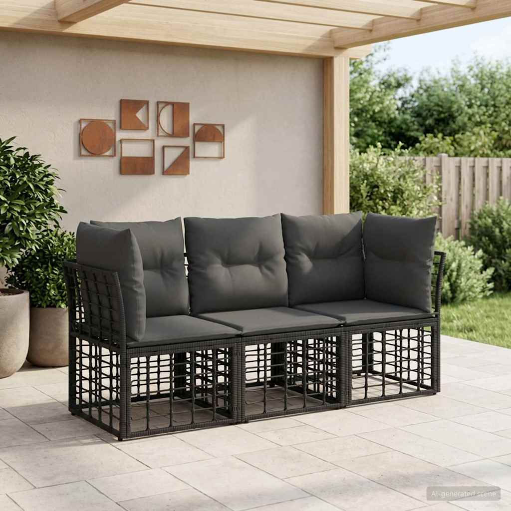 Buiten bankenset Zwart Polyester – afbeelding 1