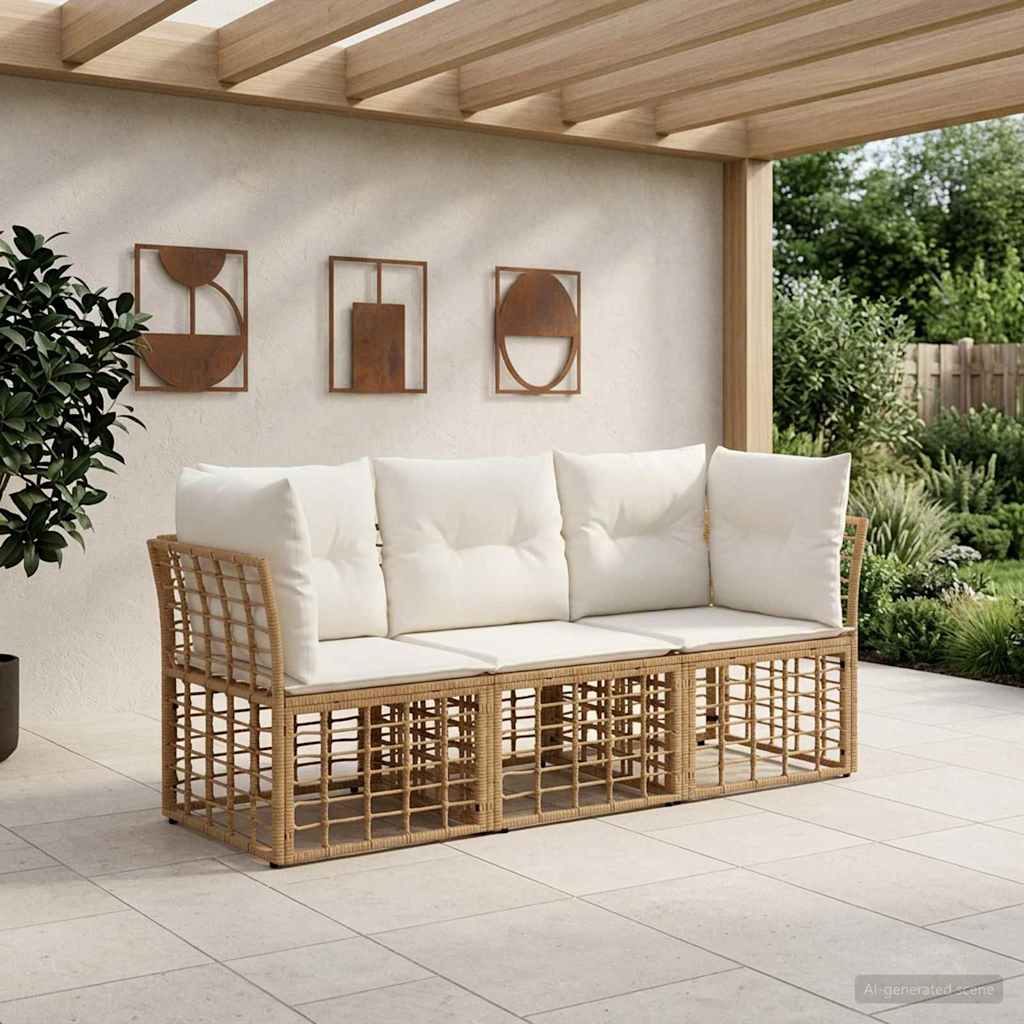 Buiten bankenset Naturel Polyester – afbeelding 1