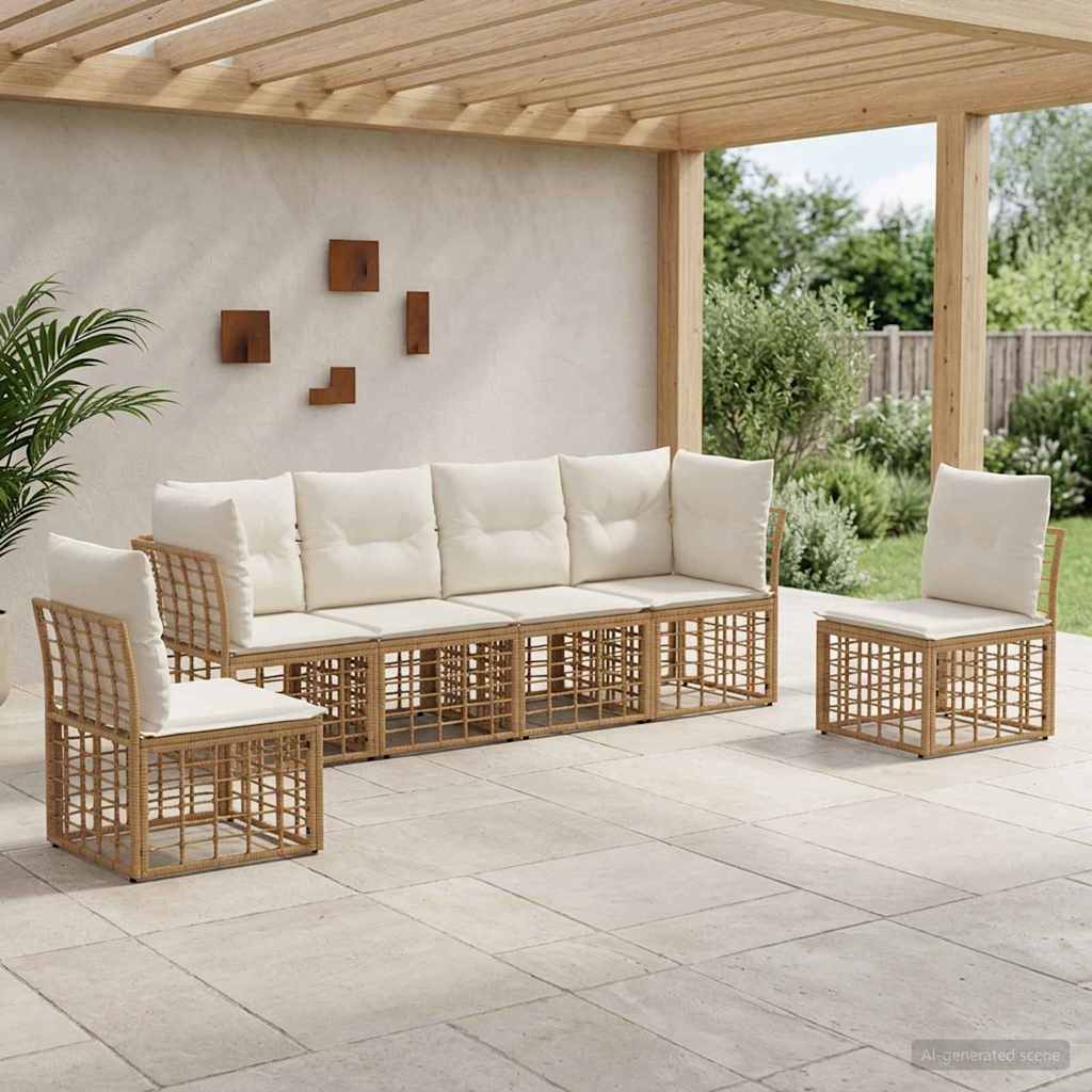 Buiten bankenset Naturel Polyester – afbeelding 1