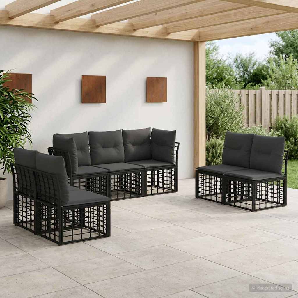 Buiten bankenset Zwart Polyester – afbeelding 1