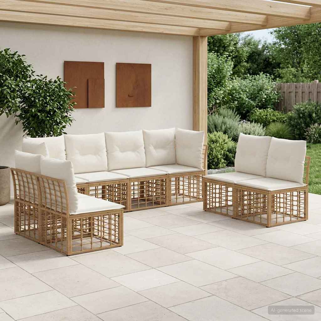 Buiten bankenset Naturel Polyester – afbeelding 1
