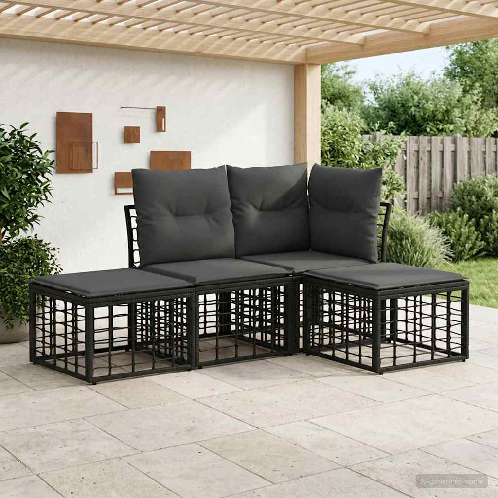 Buiten bankenset Zwart Polyester – afbeelding 1