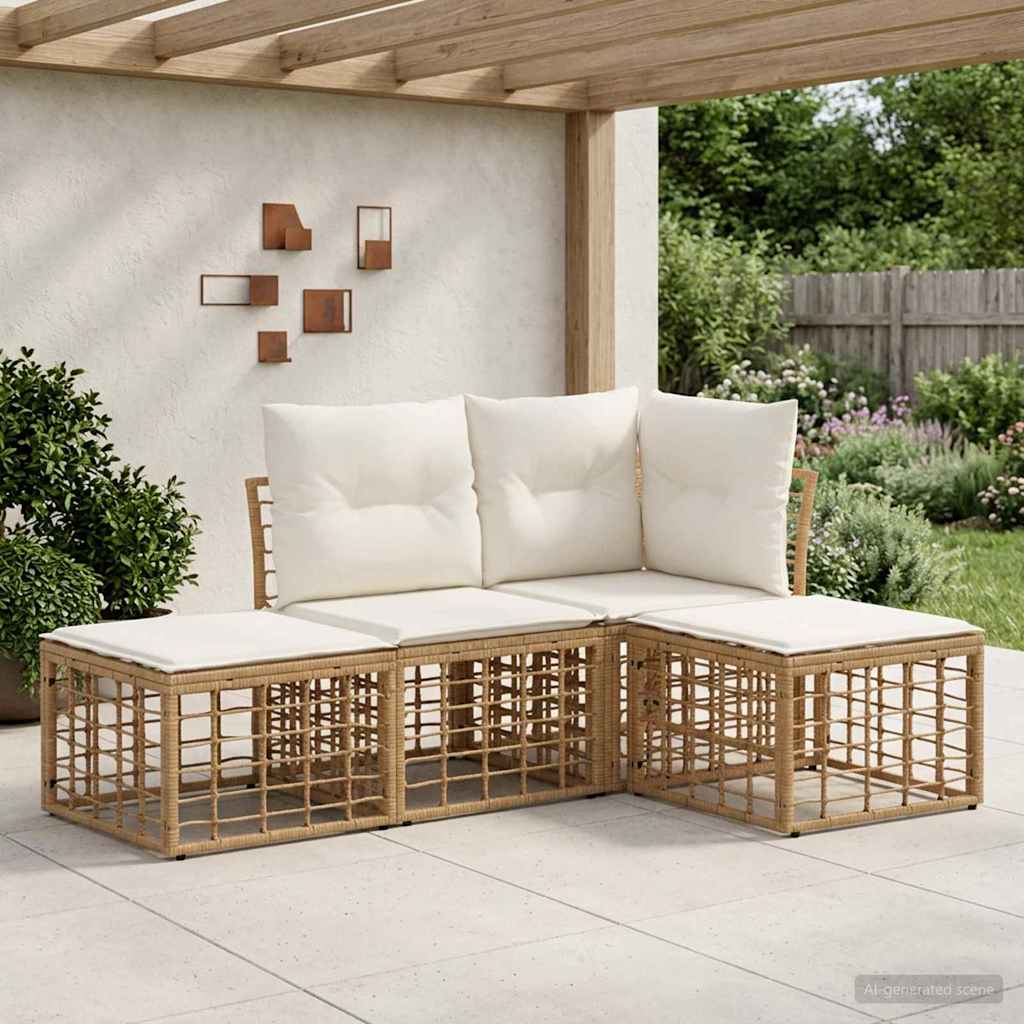 Buiten bankenset Naturel Polyester – afbeelding 1