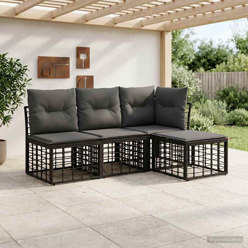 Buiten bankenset Zwart Polyester – afbeelding 1