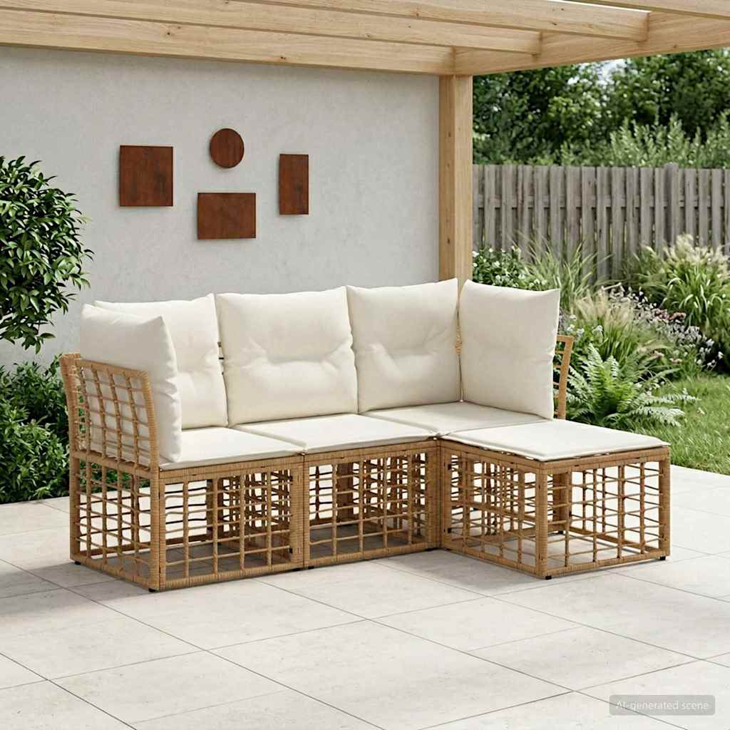 Buiten bankenset Naturel Polyester – afbeelding 1
