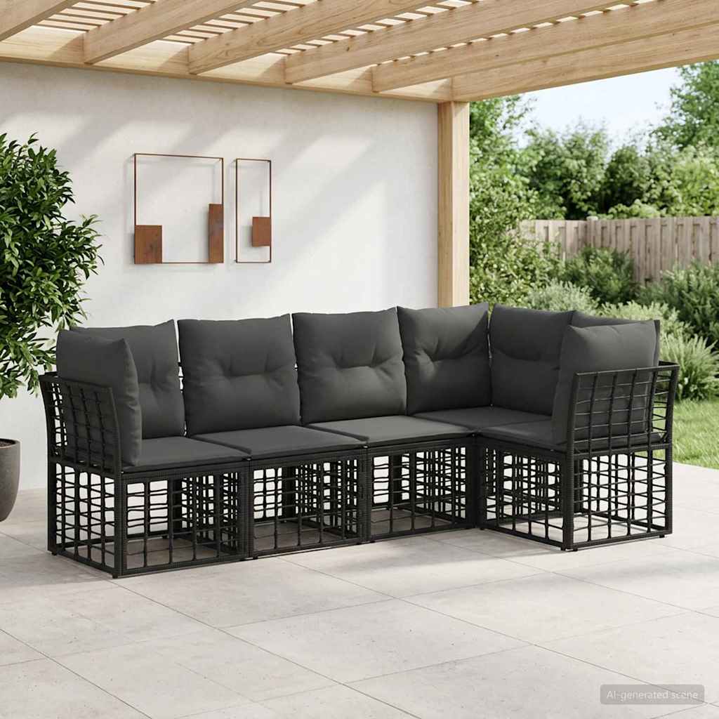 Buiten bankenset Zwart Polyester – afbeelding 1