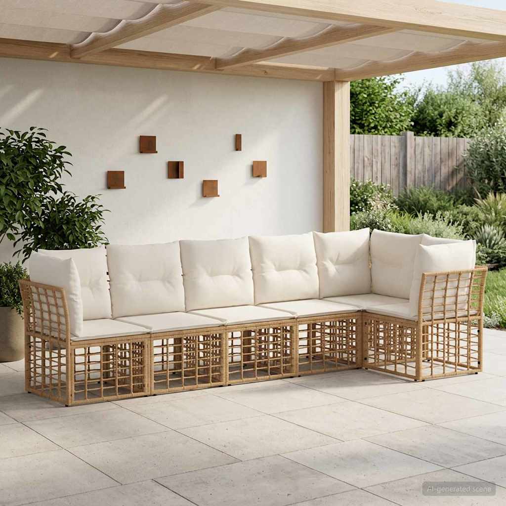 Tuinbankenset poly rattan – afbeelding 1