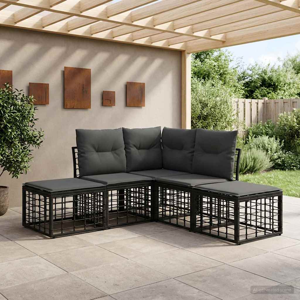 Buiten bankenset Zwart Polyester – afbeelding 1