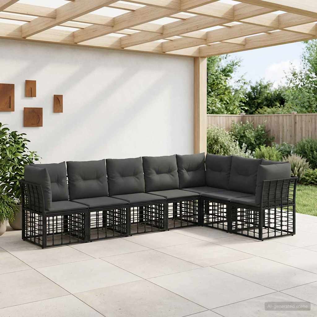 Buiten bankenset Zwart Polyester – afbeelding 1