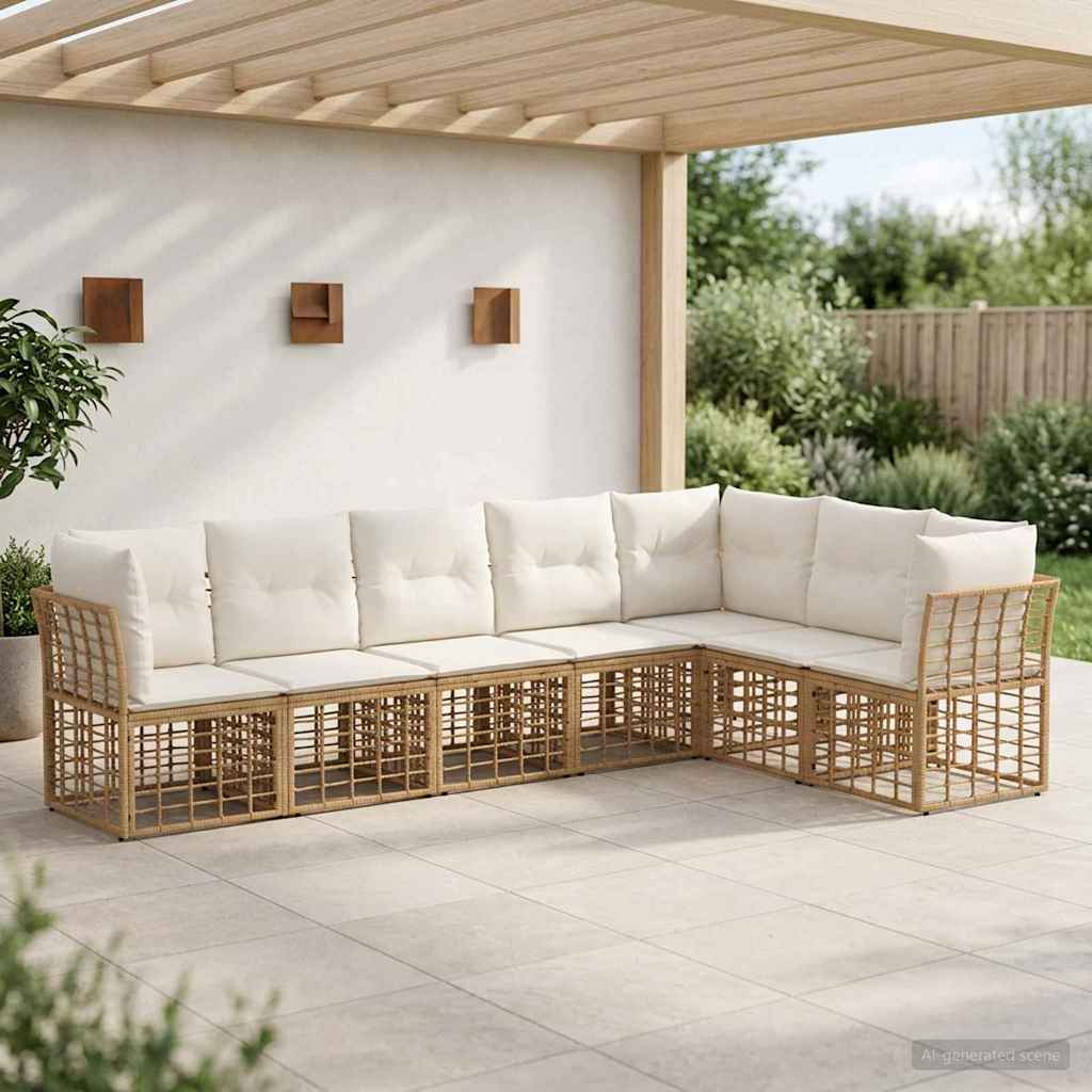 Buiten bankenset Naturel Polyester – afbeelding 1