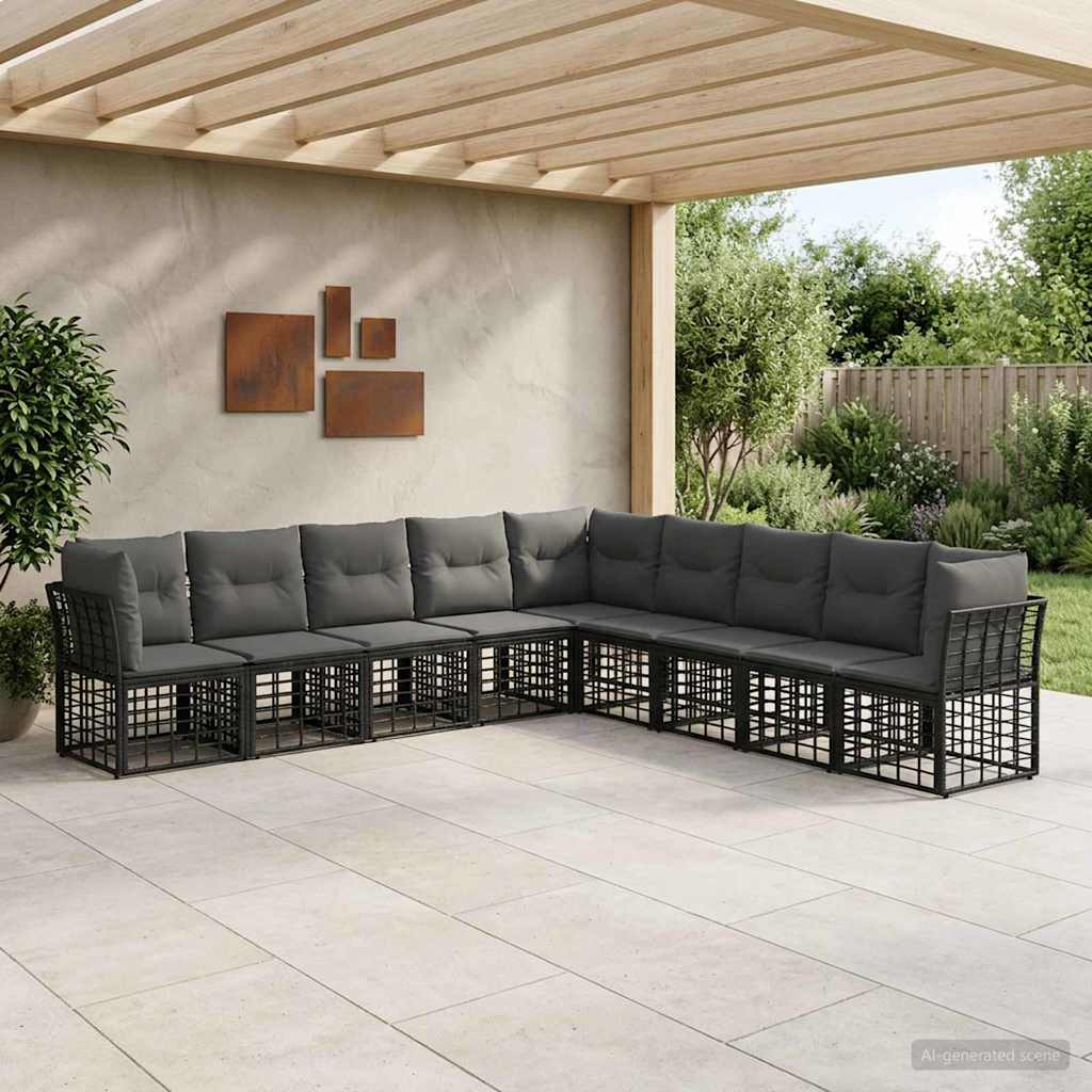 Buiten bankenset Zwart Polyester – afbeelding 1