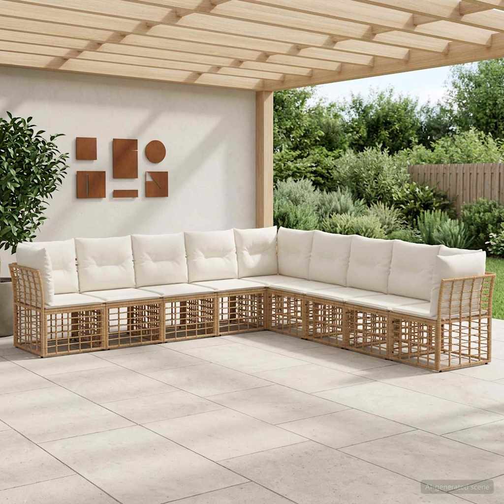 Buiten bankenset Naturel Polyester – afbeelding 1