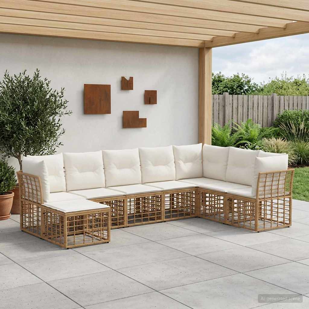 Buiten bankenset Naturel Polyester – afbeelding 1