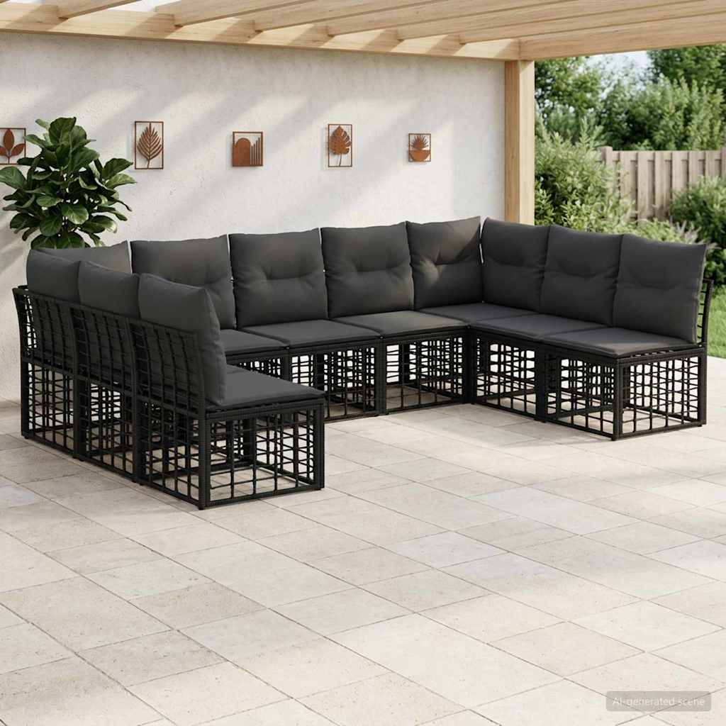 Buiten bankenset Zwart Polyester – afbeelding 1