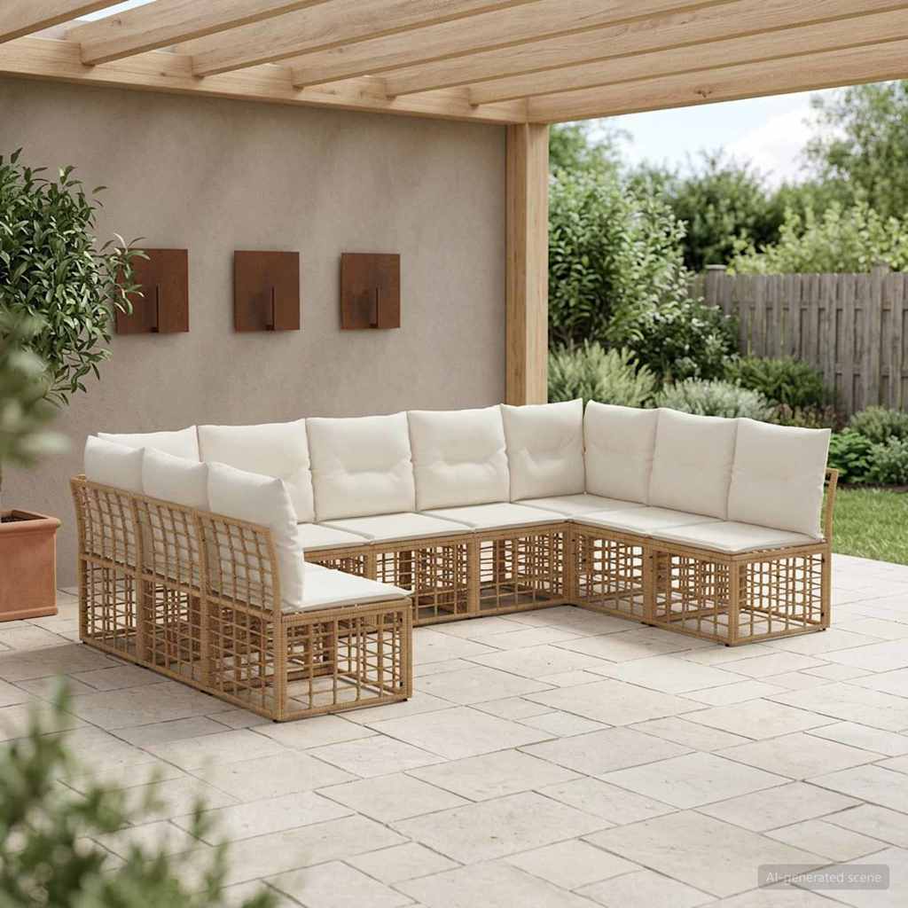 Buiten bankenset Naturel Polyester – afbeelding 1