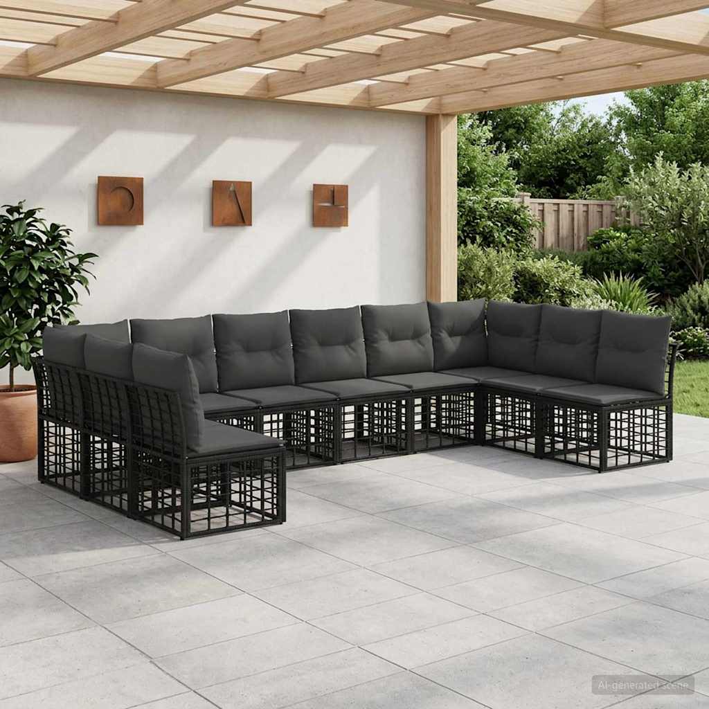 Buiten bankenset Zwart Polyester – afbeelding 1
