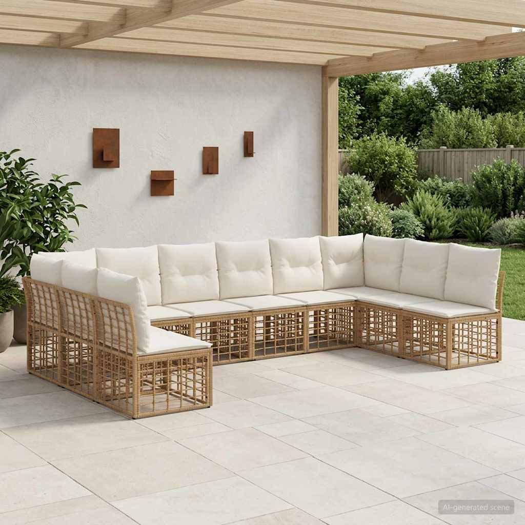 Buiten bankenset Naturel Polyester – afbeelding 1