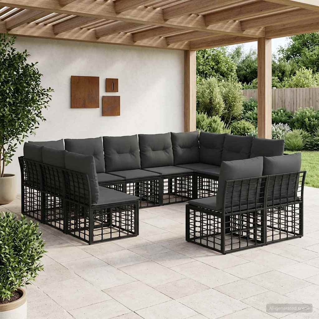 Buiten bankenset Zwart en Donkergrijs Polyester – afbeelding 1