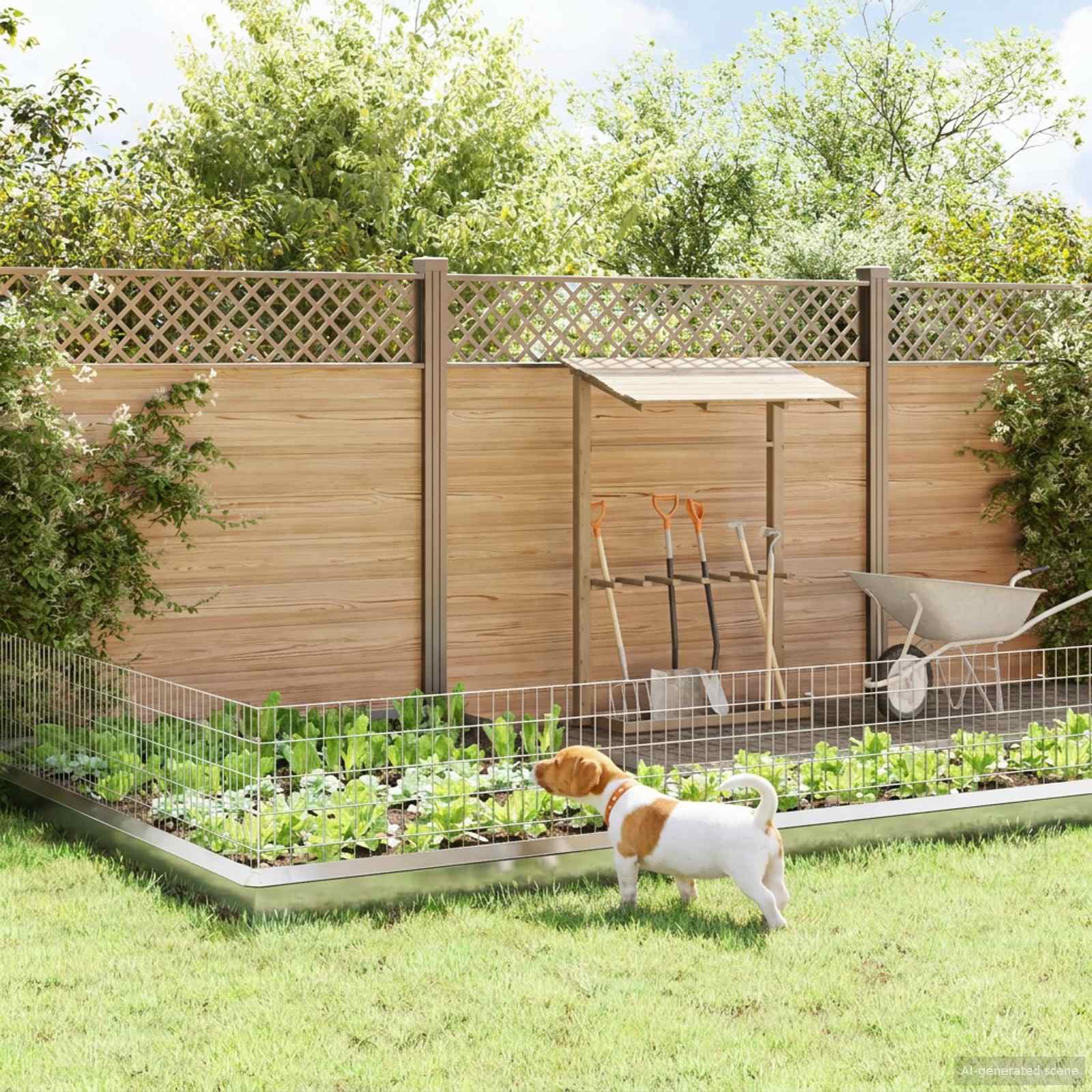 Tuin omheining met palen 48 pcs 95 x 50 cm Mesh Zilverkleurig – afbeelding 1