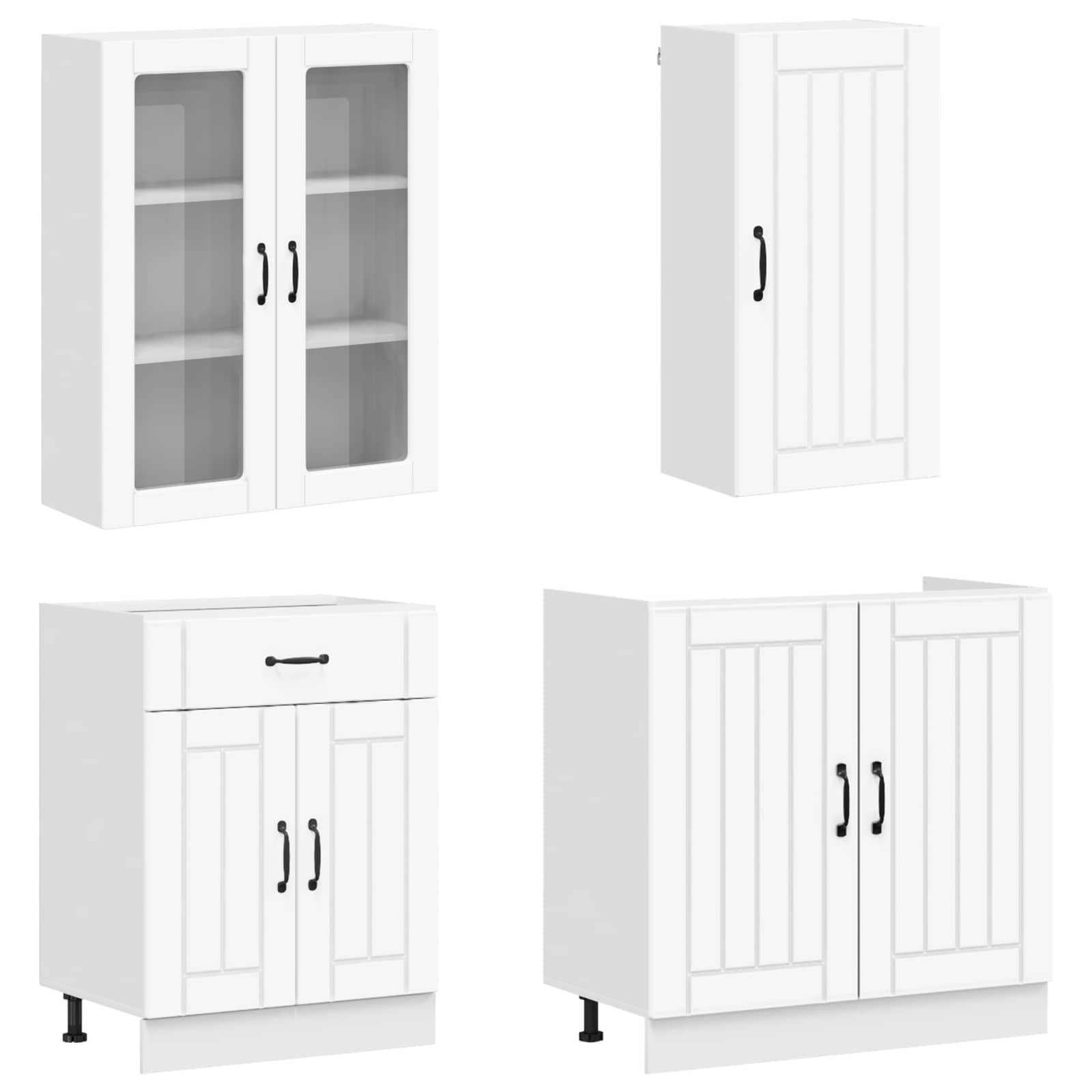Keukenblok LUCCA 8 pcs Wit Bewerkt hout – afbeelding 3