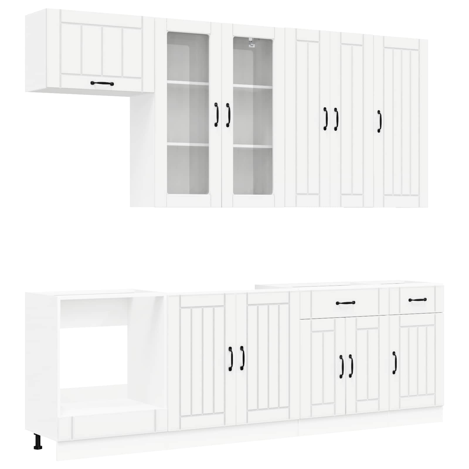Keukenblok LUCCA 8 pcs Wit Bewerkt hout – afbeelding 2