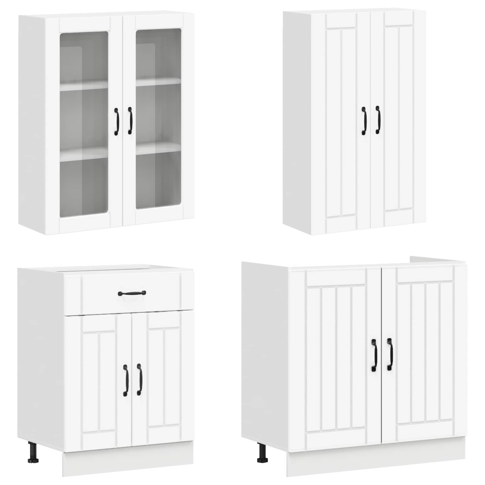 Keukenblok LUCCA 8 pcs Wit Bewerkt hout – afbeelding 3