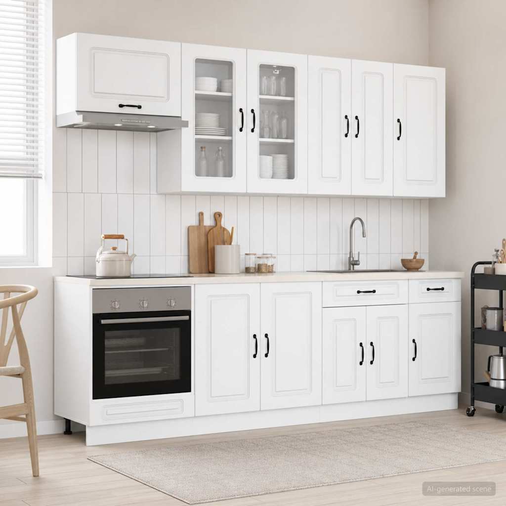Keukenblok KALMAR 8 pcs Wit Bewerkt hout