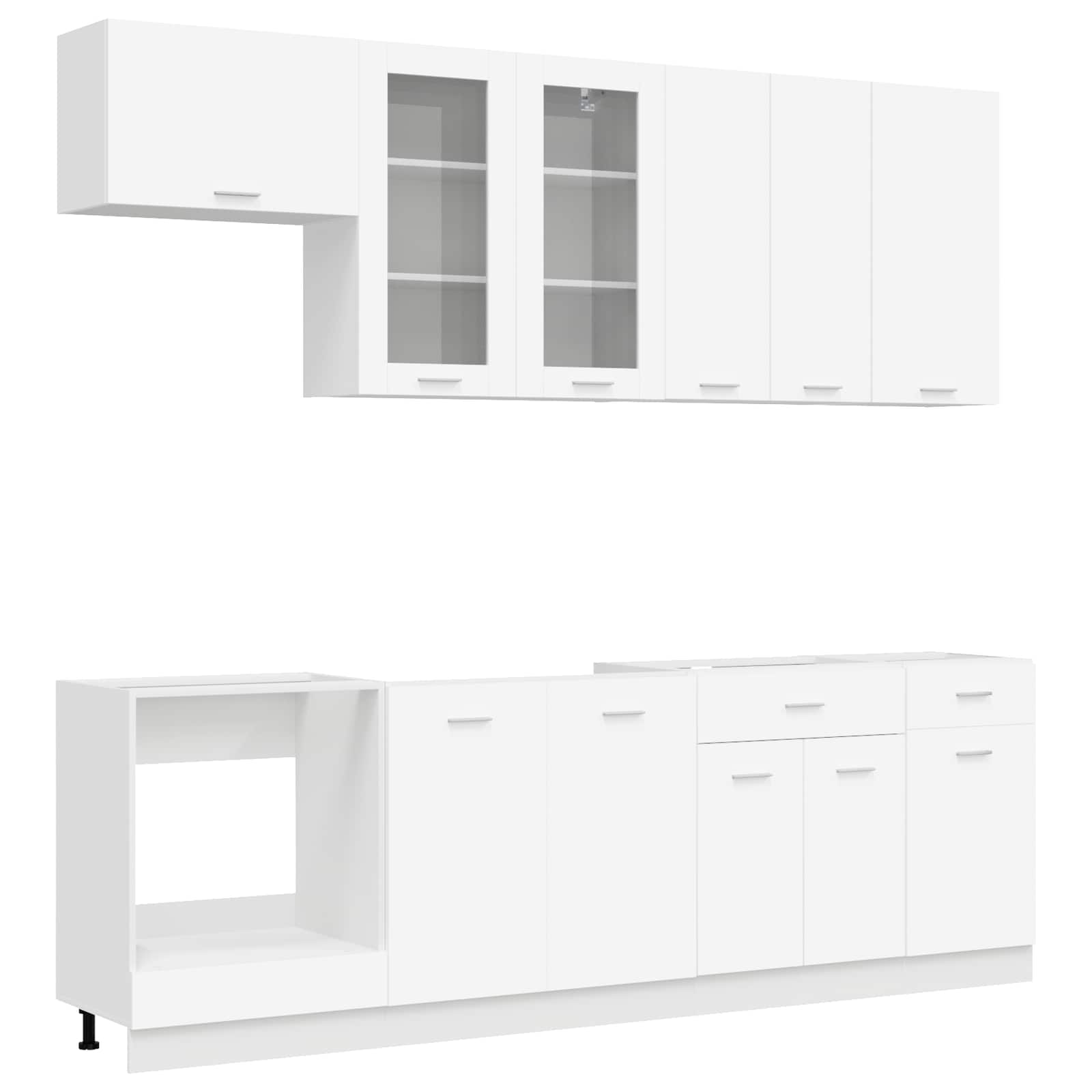 Keukenblok LYON 8 pcs Wit Bewerkt hout – afbeelding 2