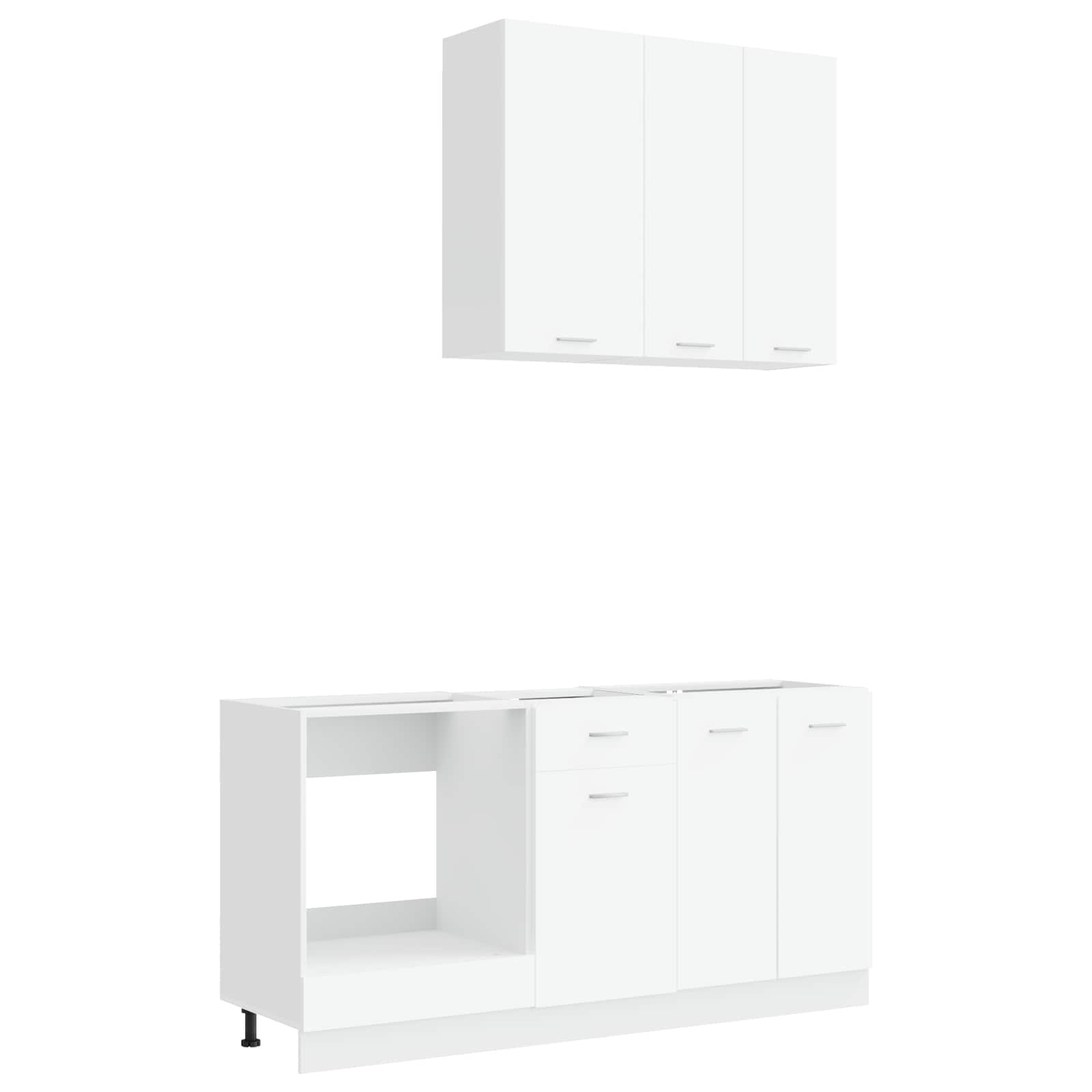 Keukenblok LYON 5 pcs Wit Bewerkt hout – afbeelding 2