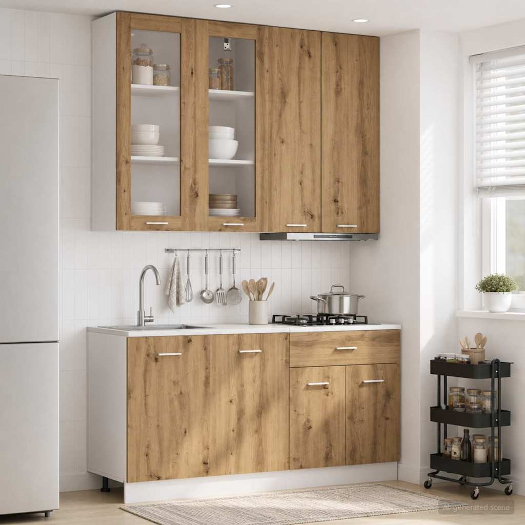 Keukenblok LYON 4 pcs Artisanaal eiken Bewerkt hout