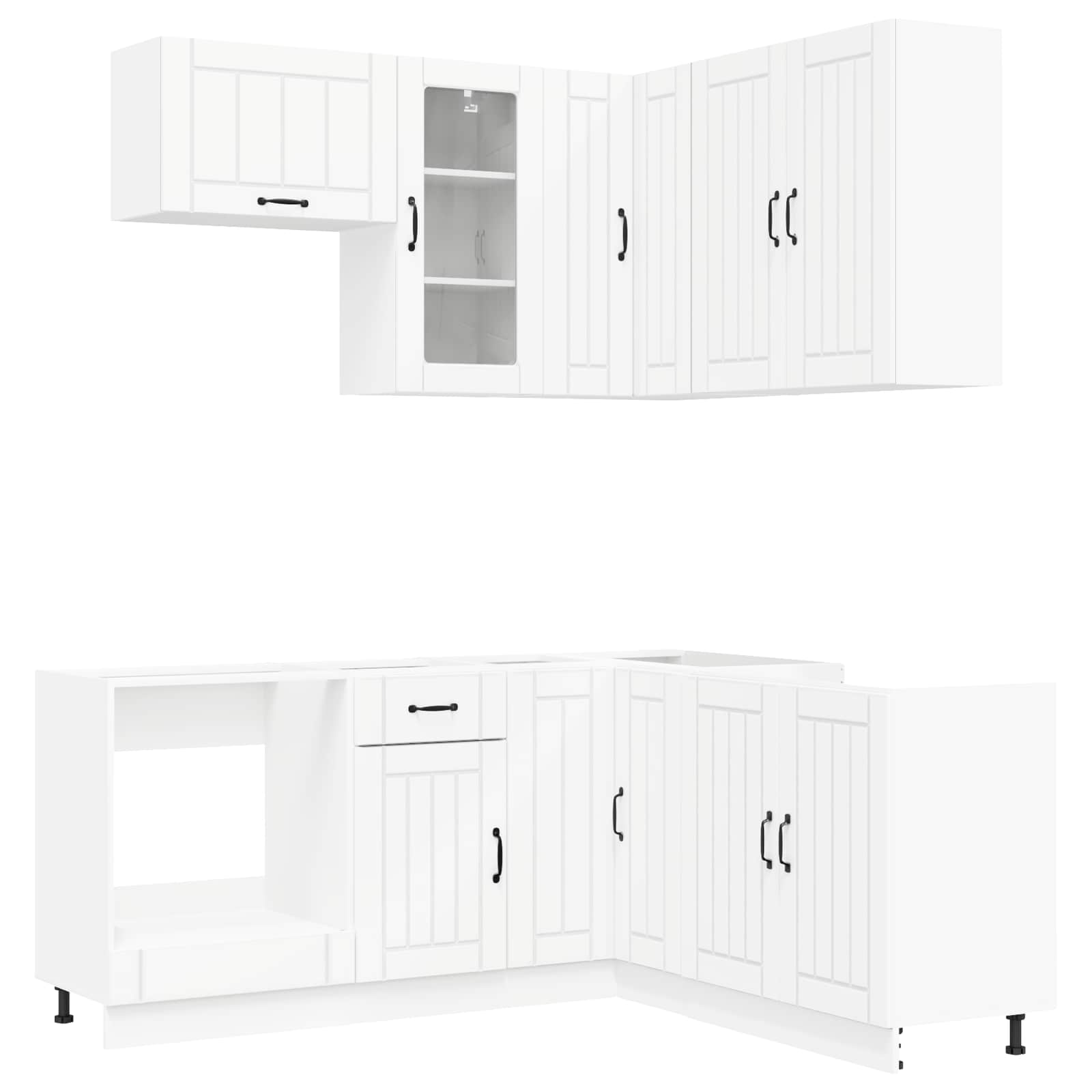 Keukenblok LUCCA 8 pcs Wit Bewerkt hout – afbeelding 2