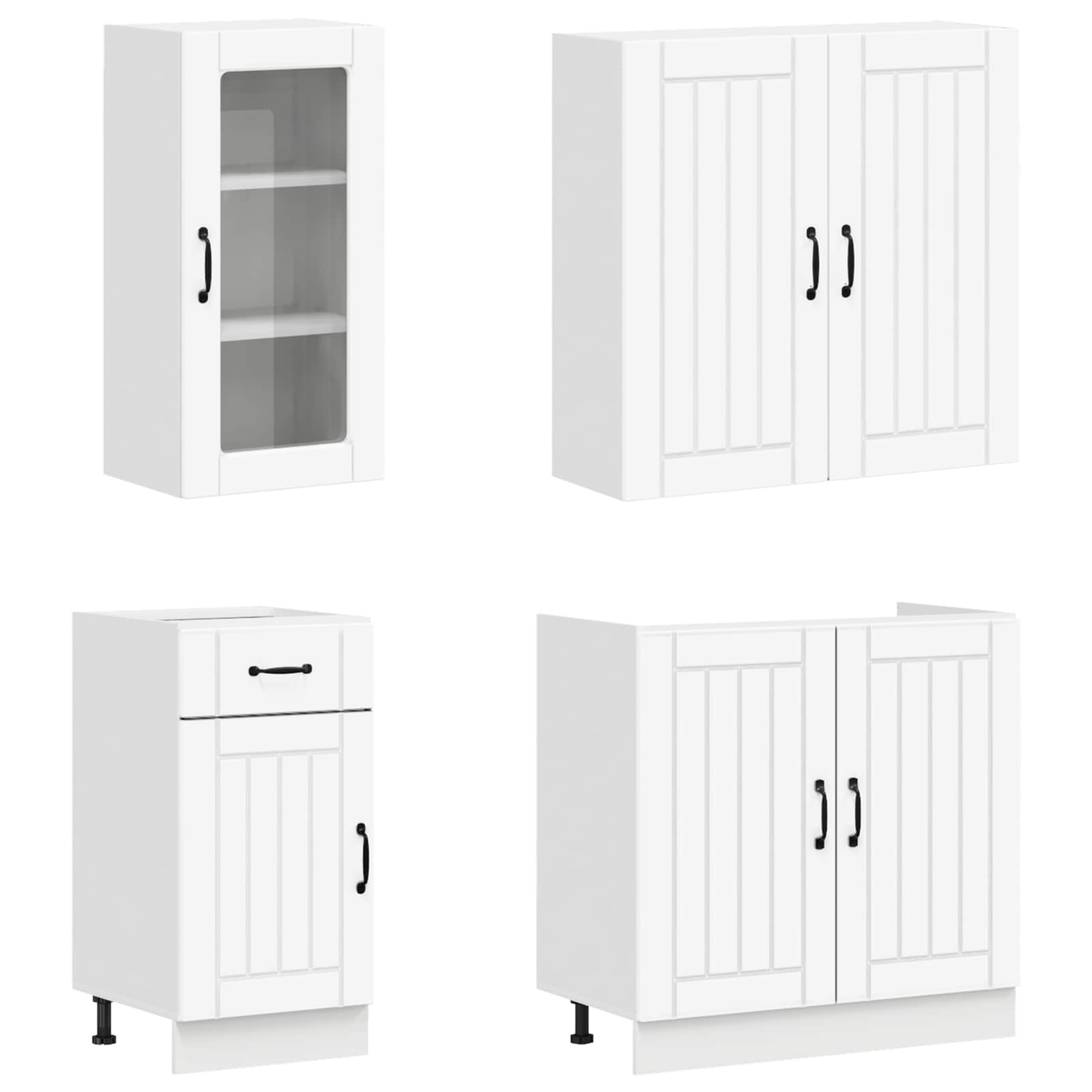 Keukenblok LUCCA 8 pcs Wit Bewerkt hout – afbeelding 3
