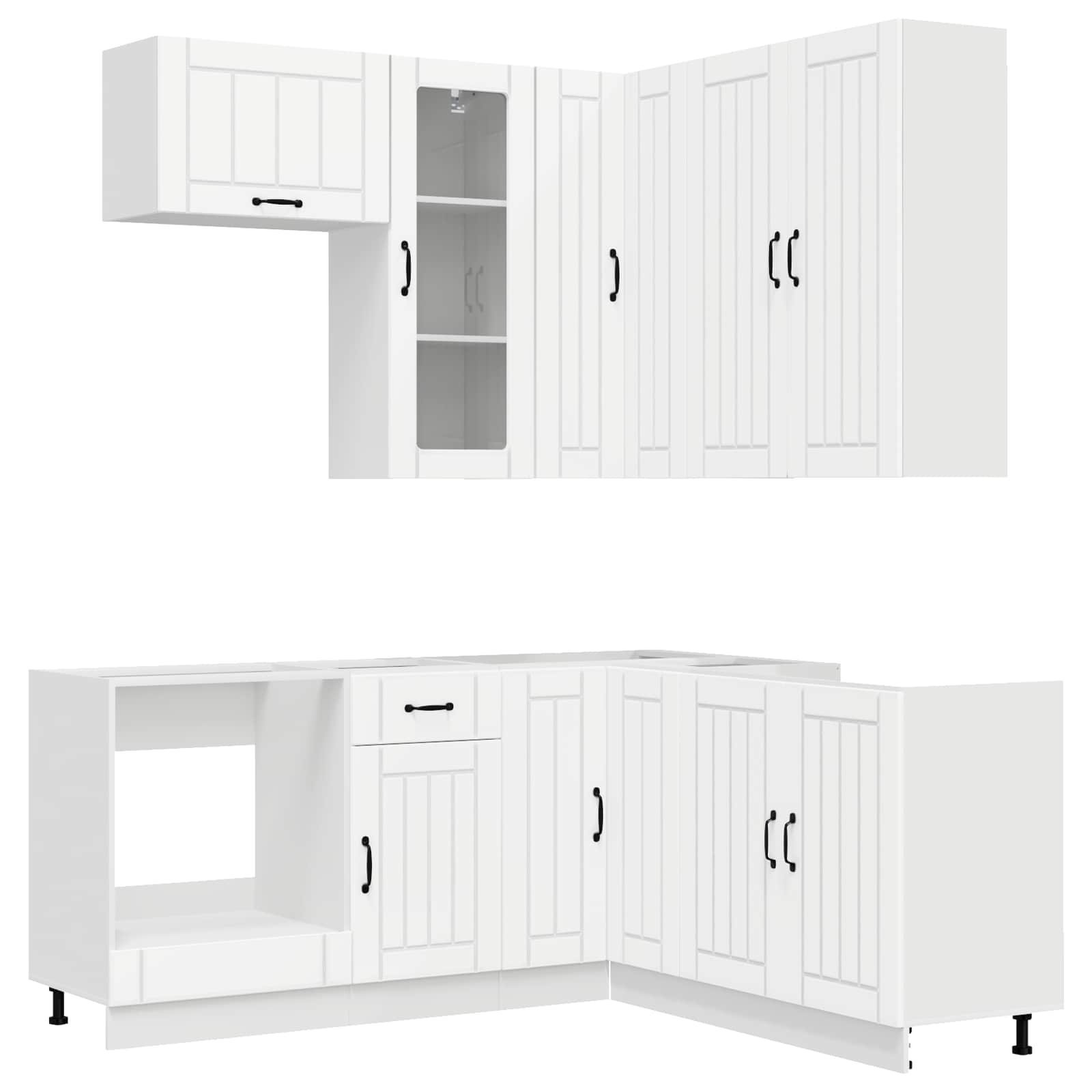 Keukenblok LUCCA 8 pcs Wit Bewerkt hout – afbeelding 2