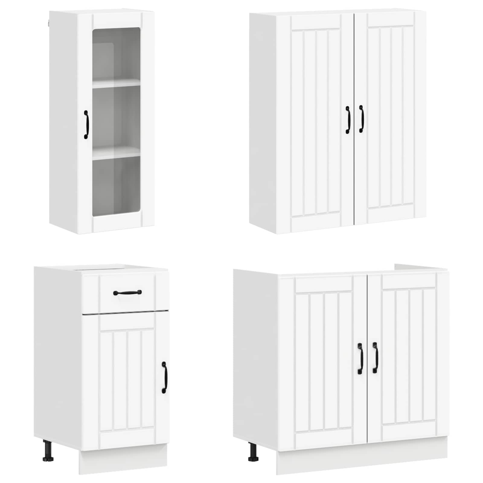 Keukenblok LUCCA 8 pcs Wit Bewerkt hout – afbeelding 3