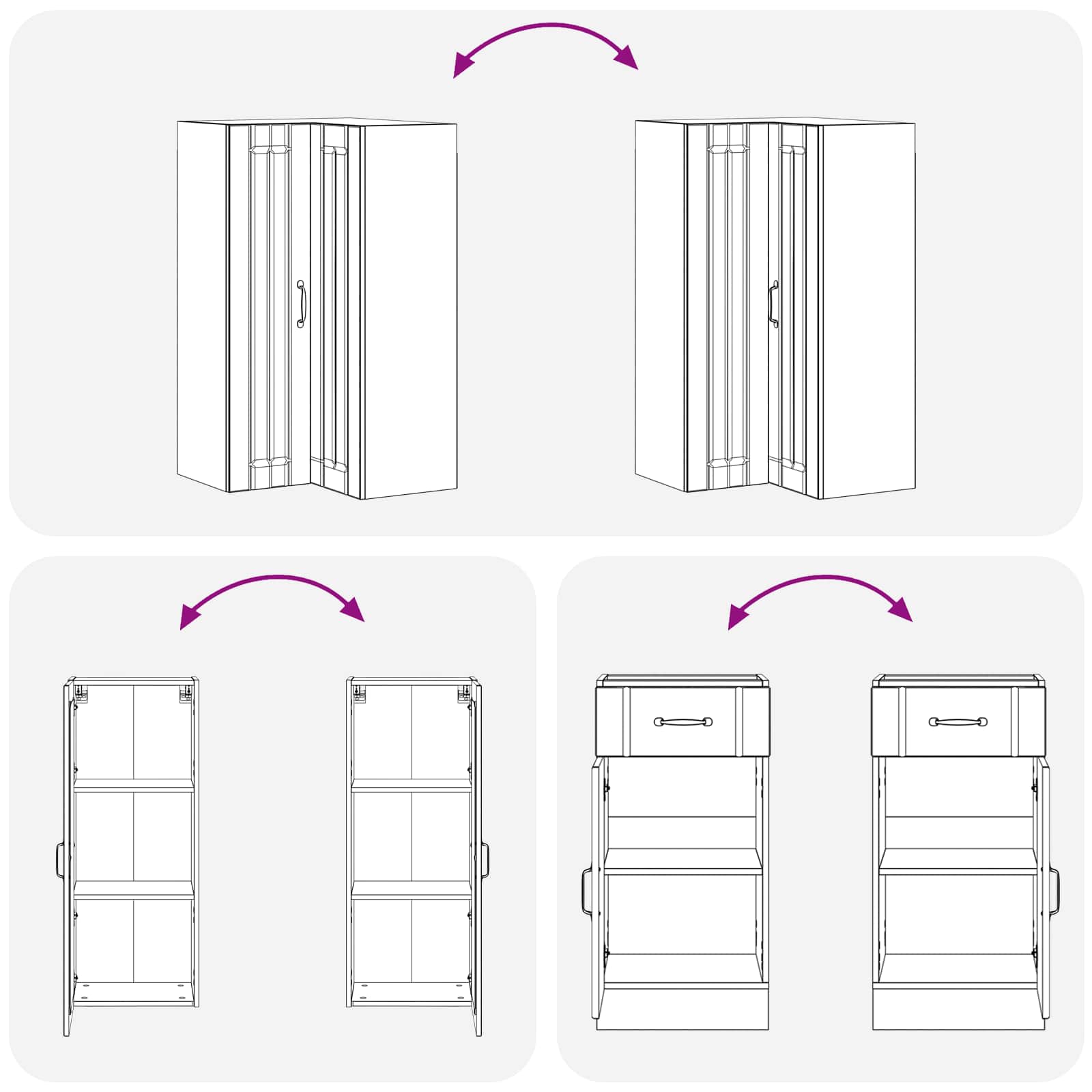 Keukenblok LUCCA 8 pcs Wit Bewerkt hout – afbeelding 7