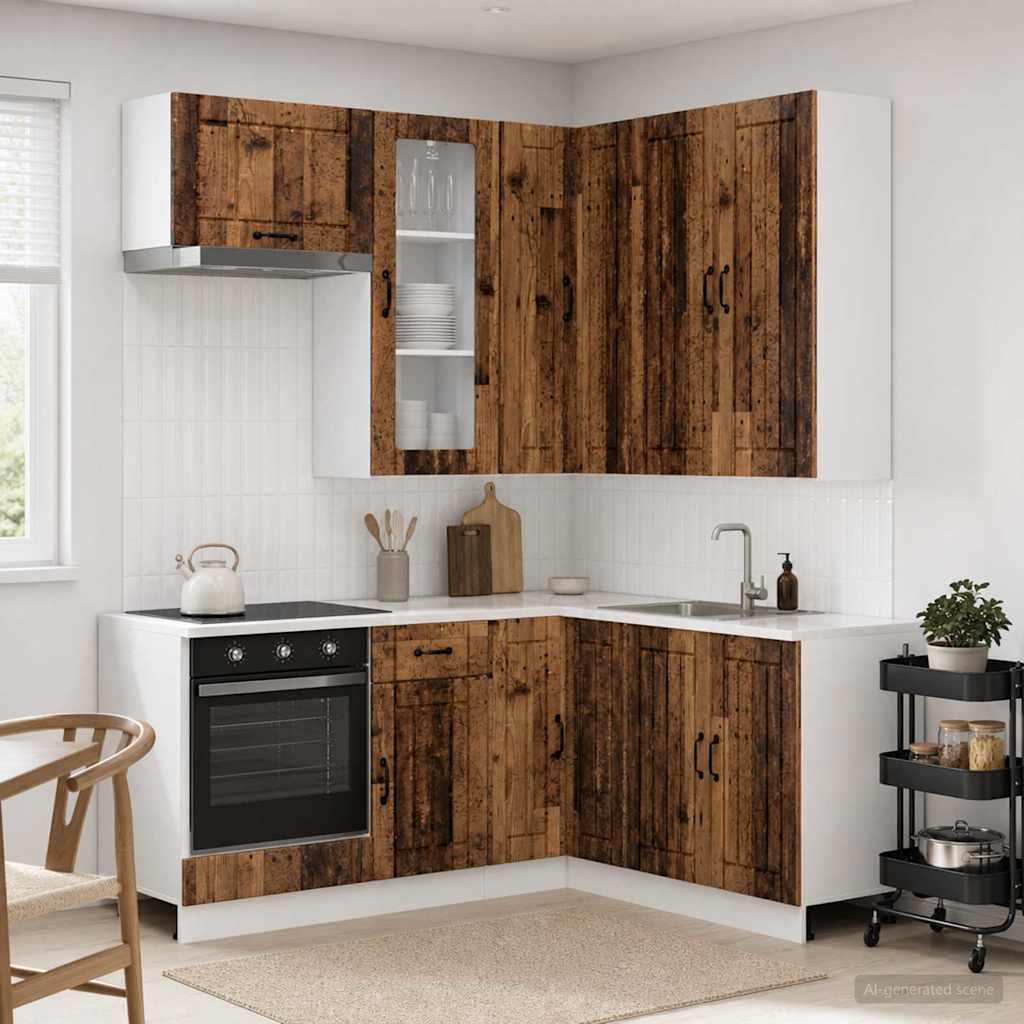 Keukenblok LUCCA 8 pcs Oud hout Bewerkt hout – afbeelding 1