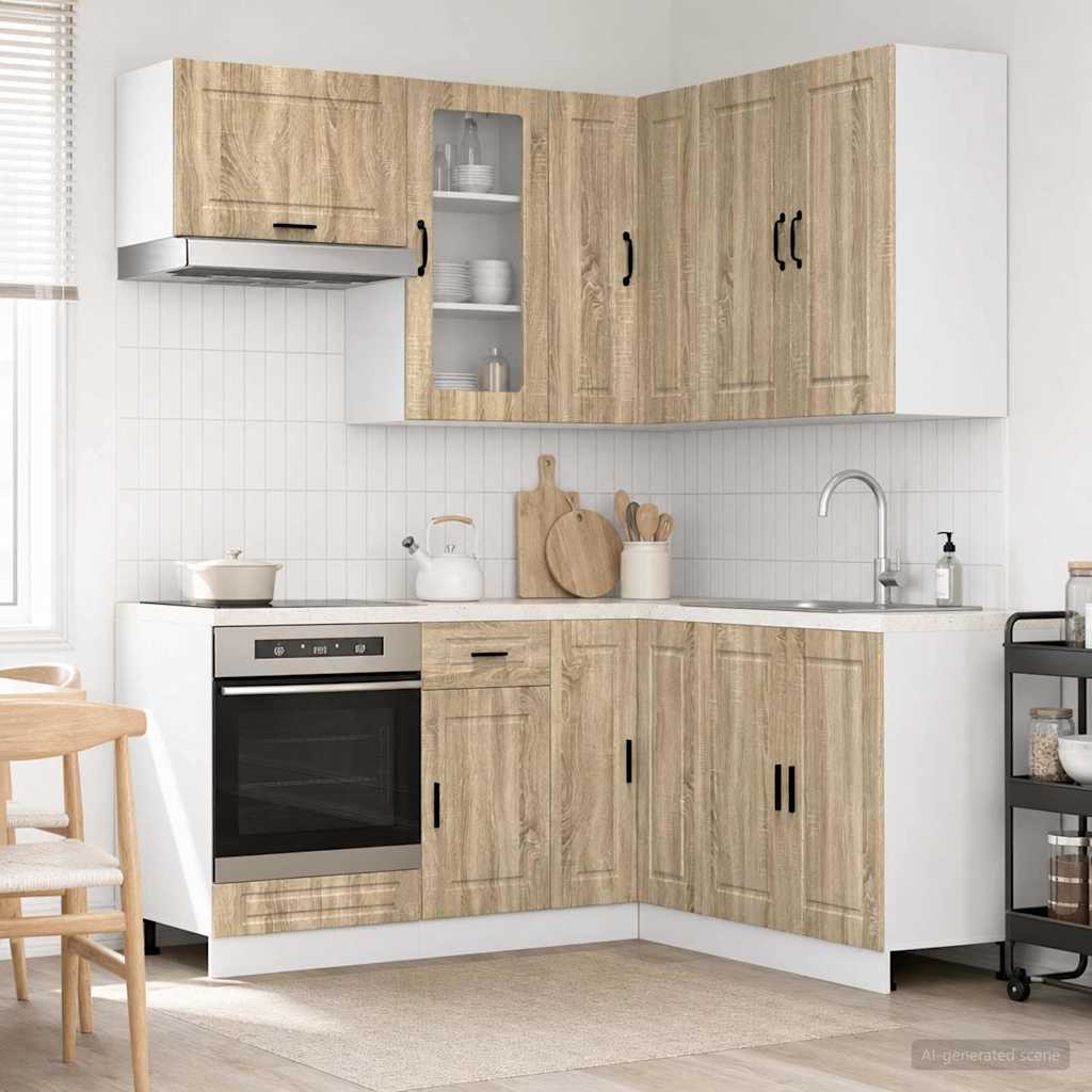 Keukenblok PORTO 8 pcs Sonoma Eiken Bewerkt hout – afbeelding 1
