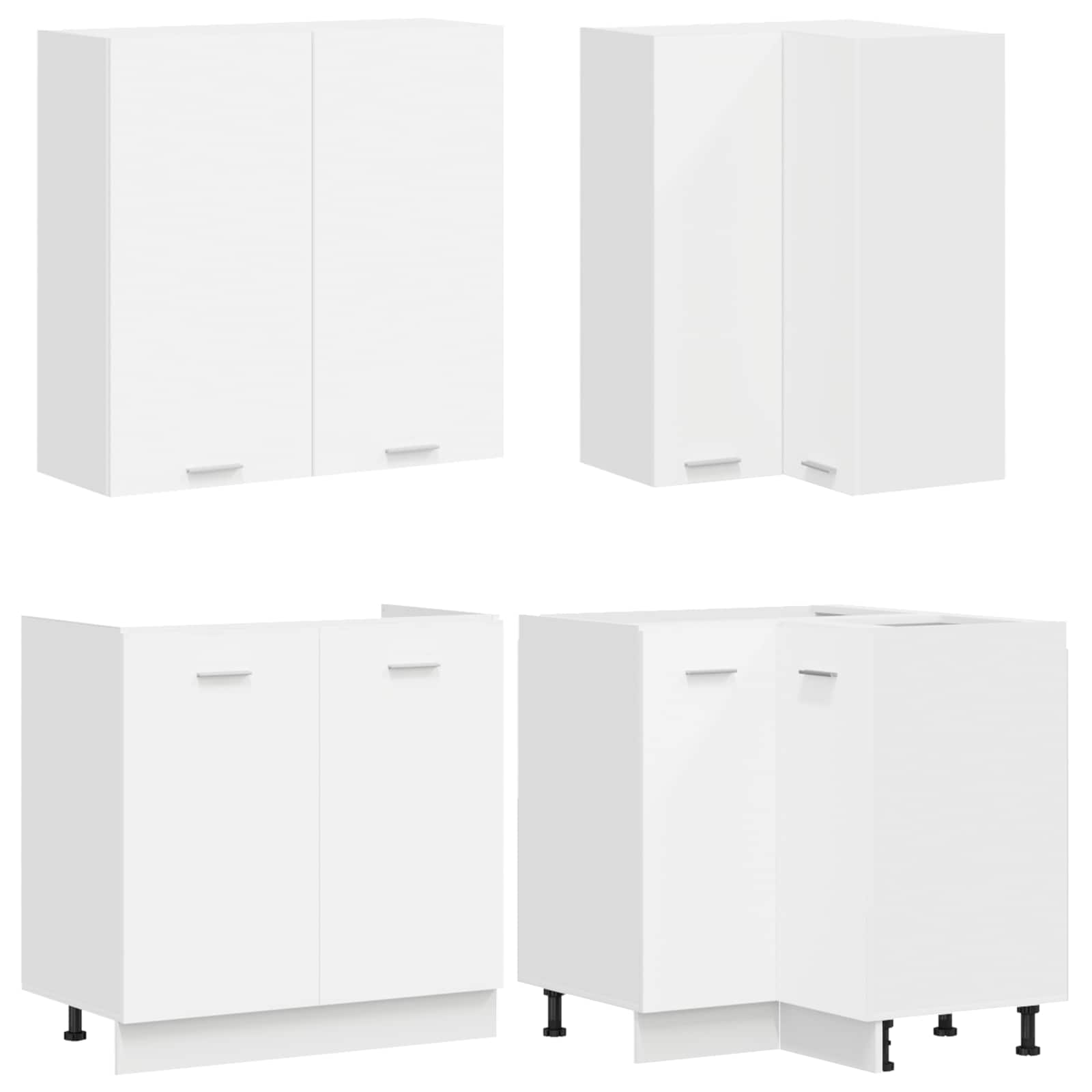 Keukenblok LYON 8 pcs Wit Bewerkt hout – afbeelding 3