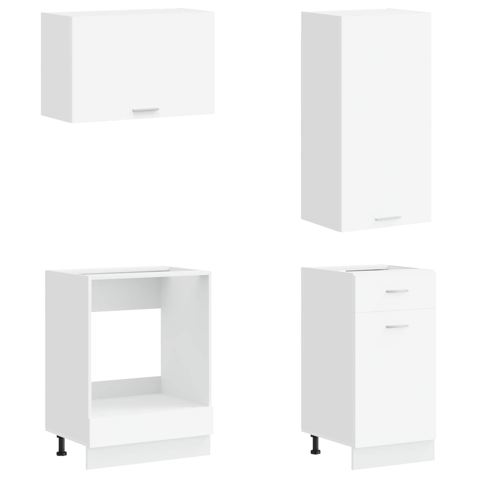 Keukenblok LYON 8 pcs Wit Bewerkt hout – afbeelding 4