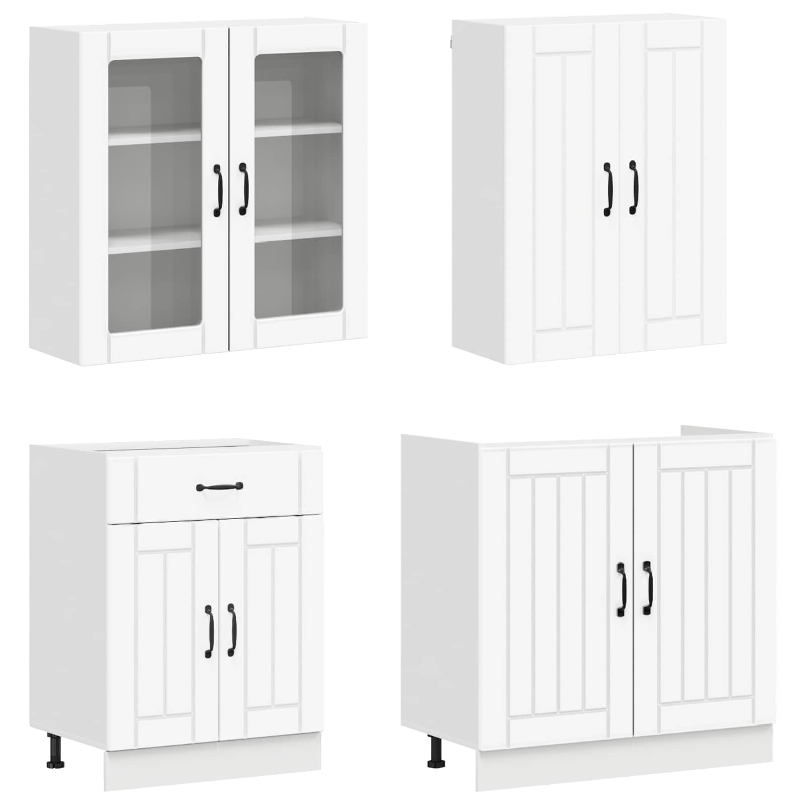 Keukenblok LUCCA 8 pcs Wit Bewerkt hout – afbeelding 3