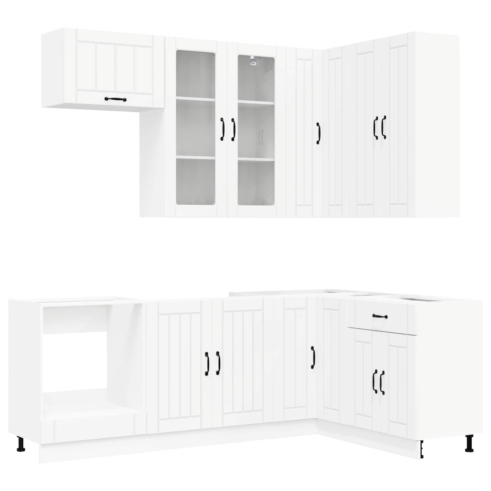 Keukenblok LUCCA 8 pcs Wit Bewerkt hout – afbeelding 2