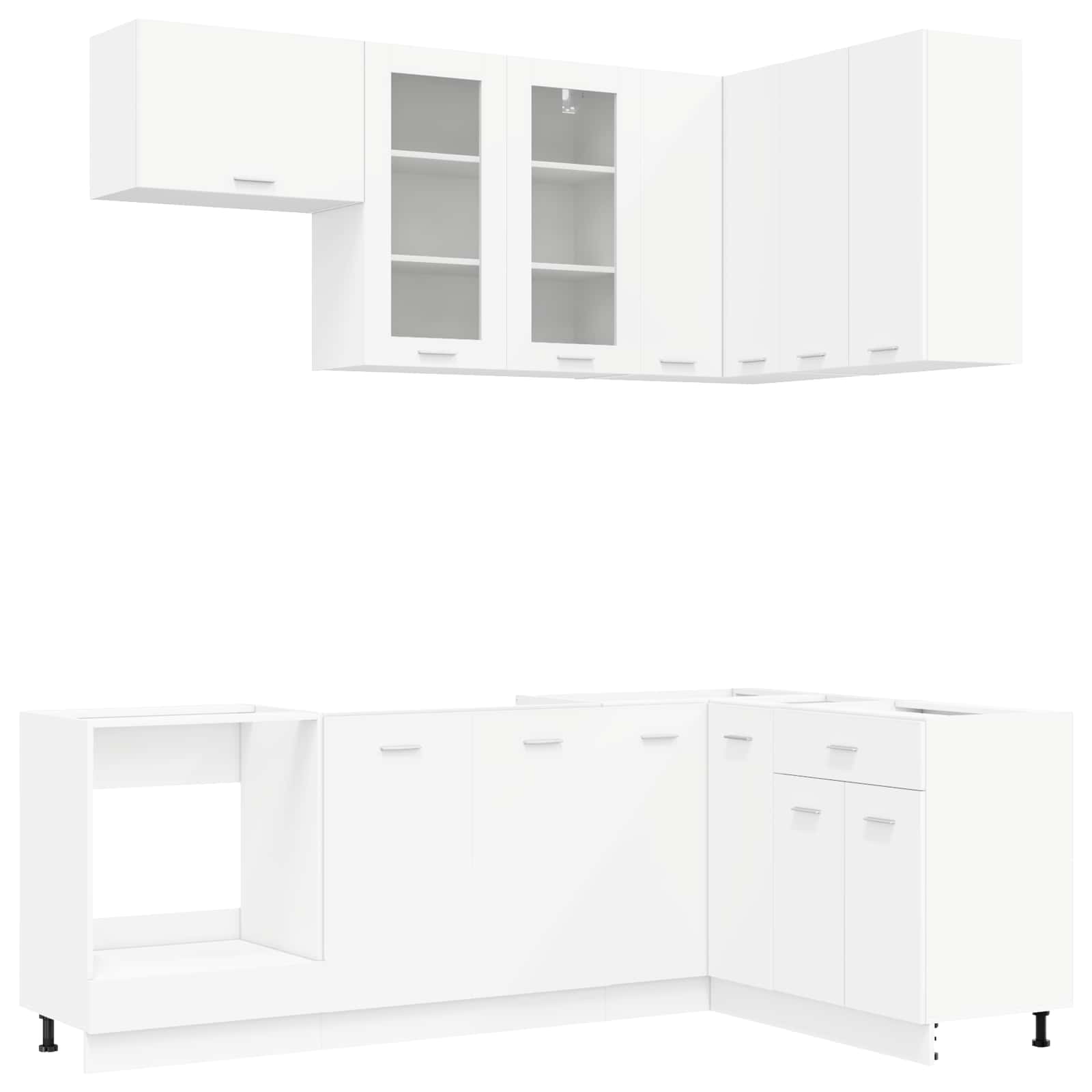 Keuken Eenheid LYON 8 pcs Wit Bewerkt hout – afbeelding 2