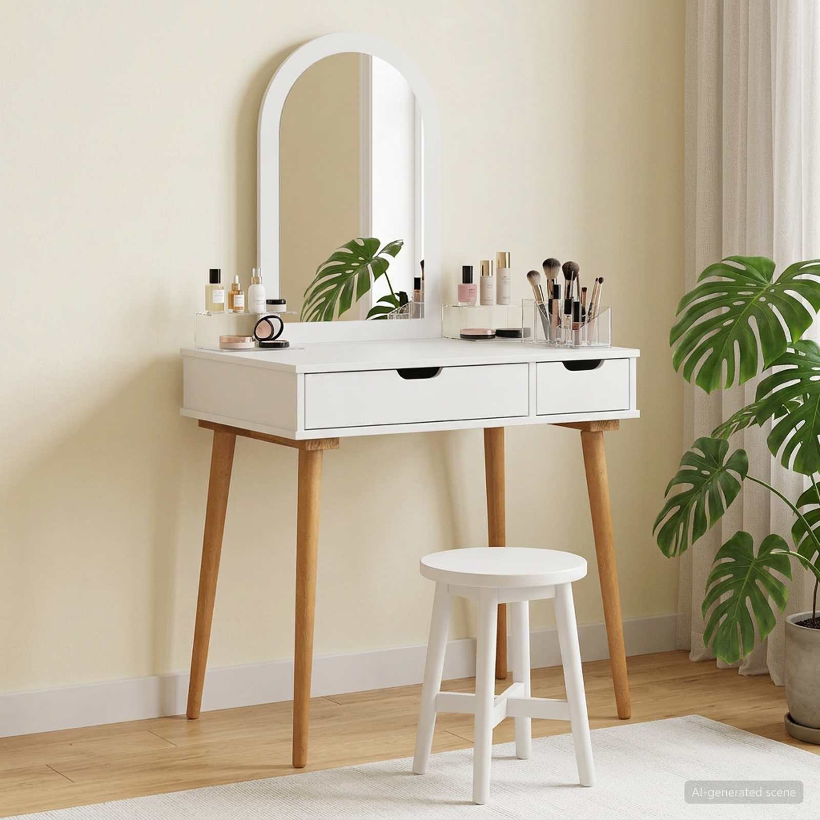 Toilettafel Set FAUSKE 2 pcs Wit 76 x 50 x 143 cm